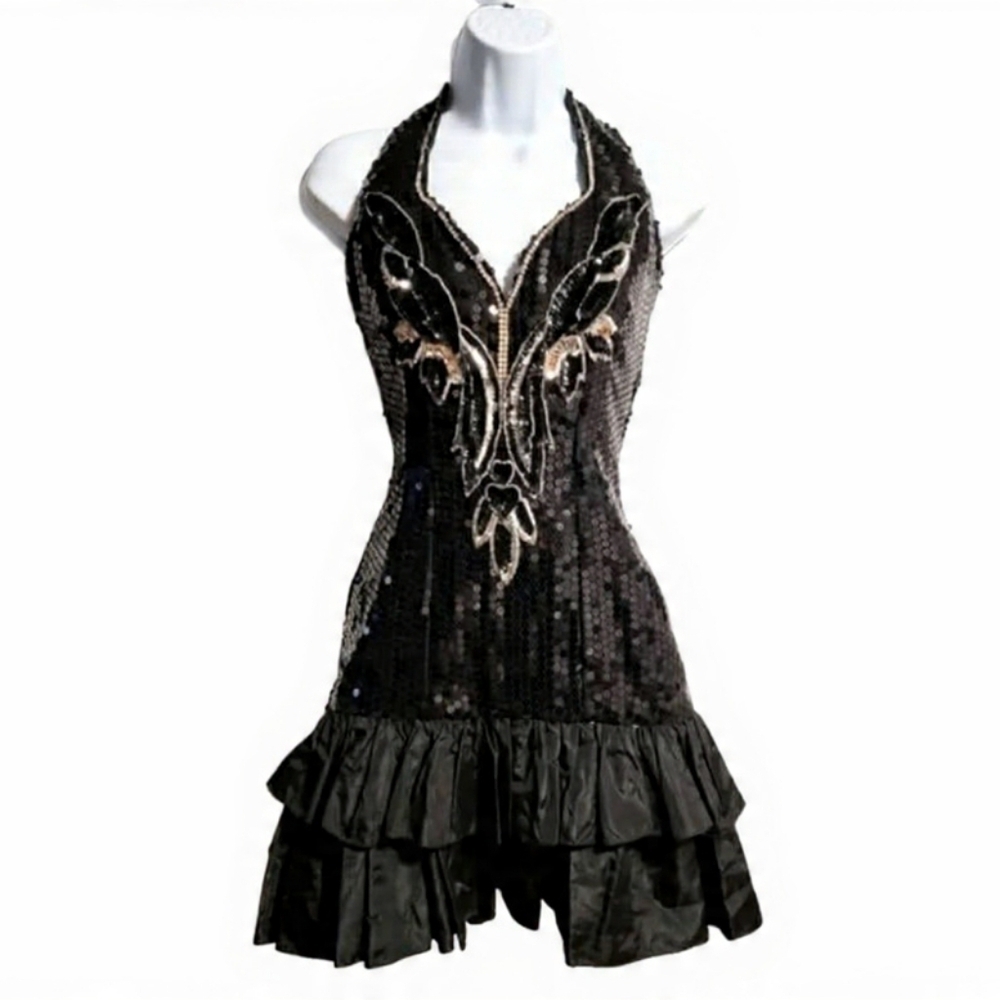 VTG Designer New Years Eve Backless Alyce Designs Paris Halter Dance Party Fairy